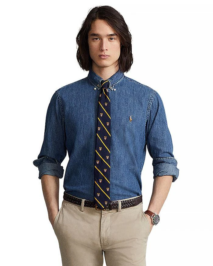 商品Ralph Lauren|Classic Fit Long Sleeve Denim Cotton Button Down Shirt,价格¥943,第1张图片详细描述