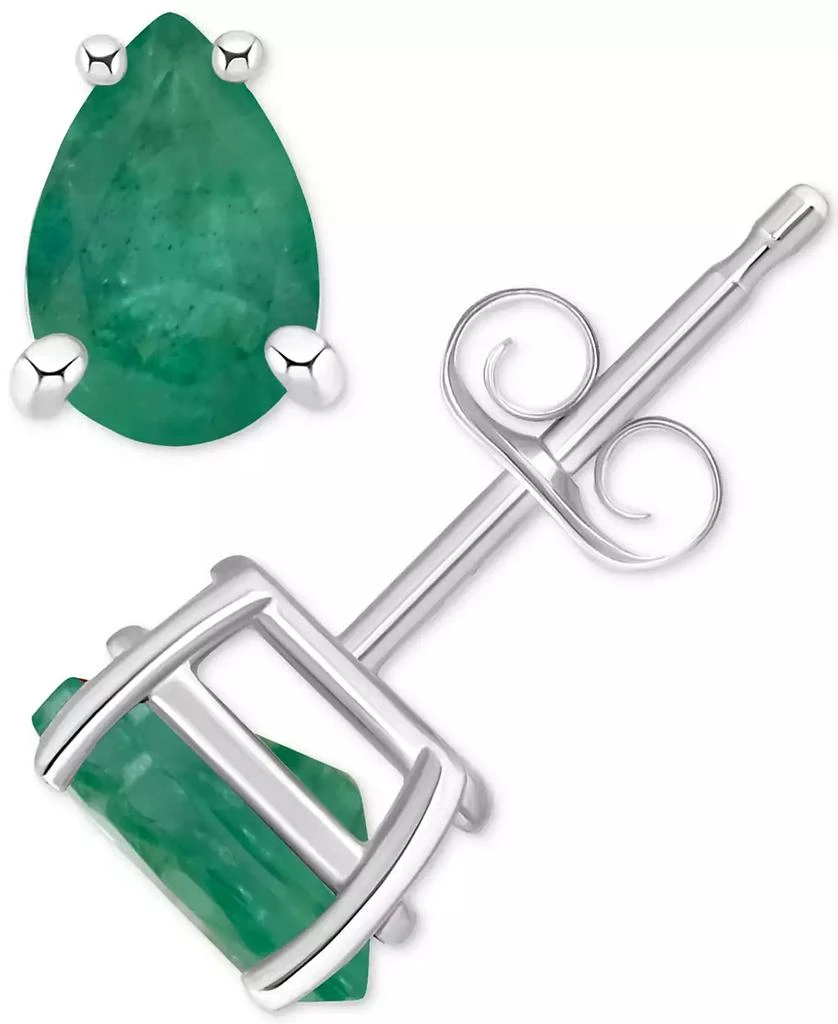 商品Macy's|Sapphire Stud Earrings (1 ct. t.w.) in 14k White Gold (Also in Ruby & Emerald),价格¥2679,第3张图片详细描述