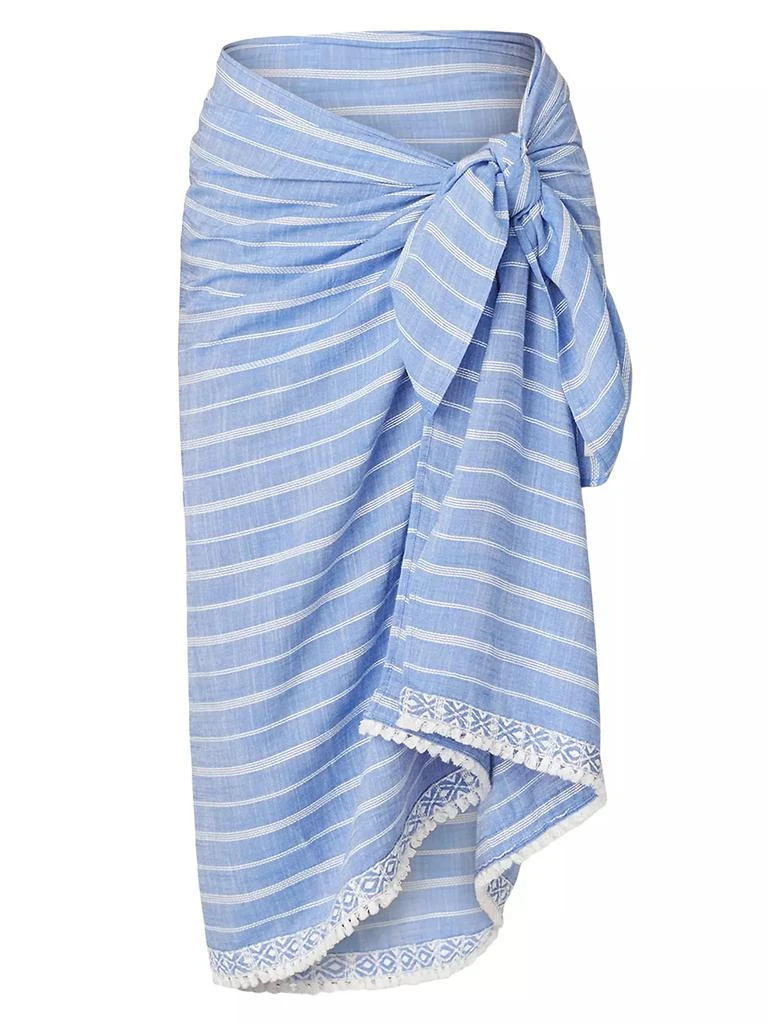 商品Shoshanna|Striped Cotton-Chambray Self-Tie Sarong,价格¥390,第1张图片