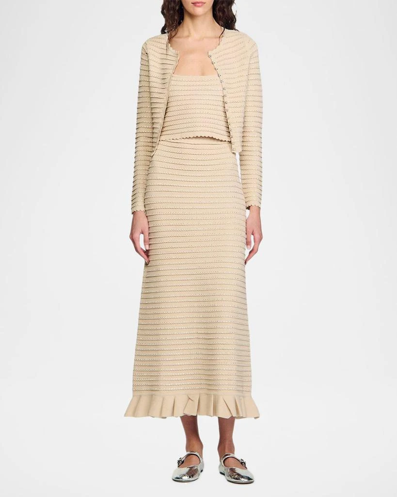 商品Sandro|Merveilleuse Embellished Midi Skirt,价格¥3483,第2张图片详细描述