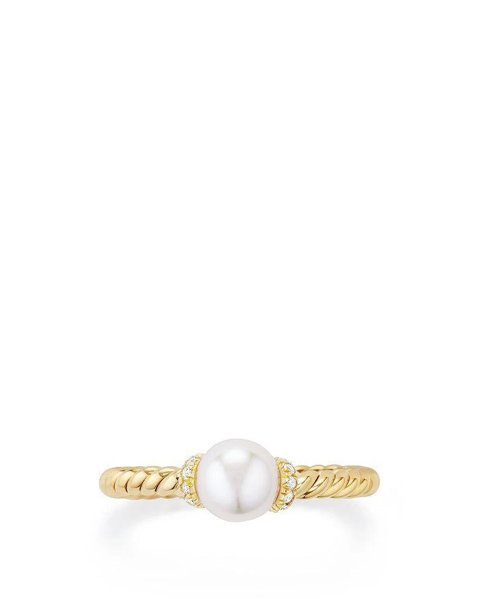 商品David Yurman|Solari Station Ring with Cultured Freshwater Pearl & Diamonds in 18K Gold,价格¥7438,第2张图片详细描述