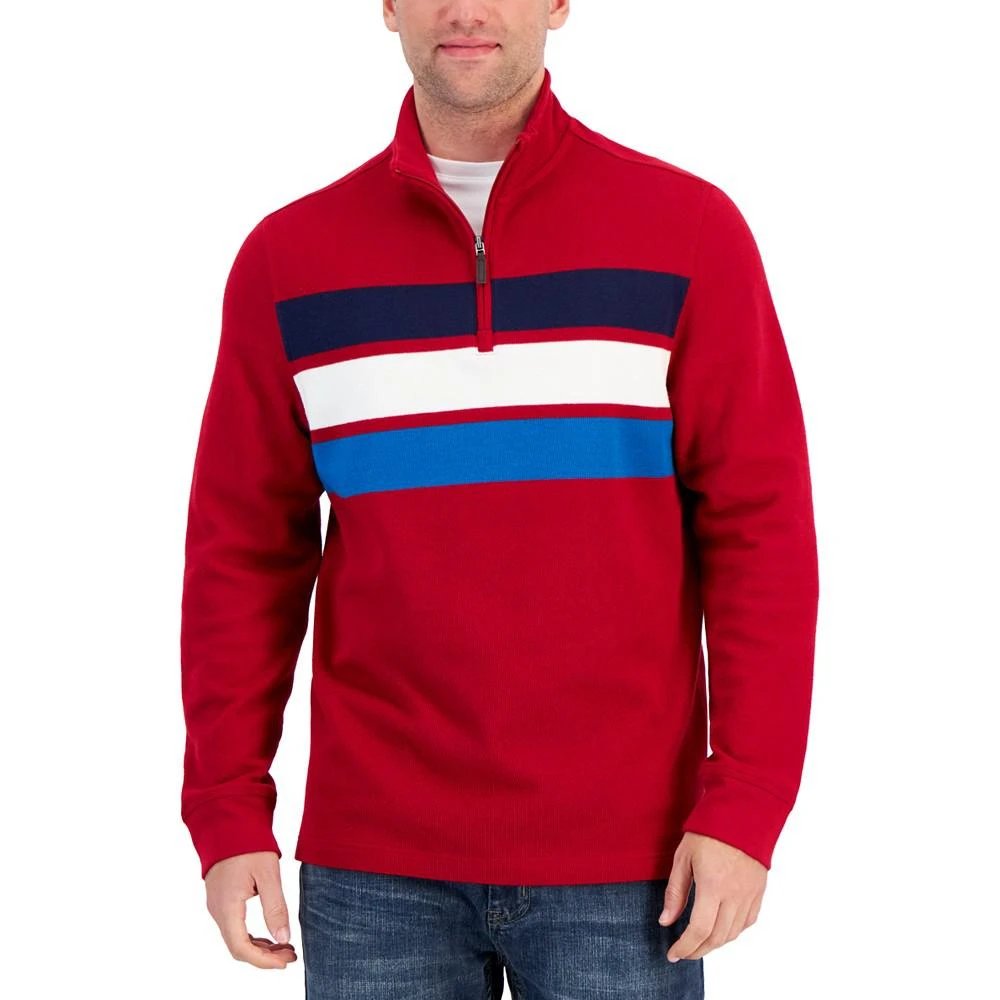 商品Club Room|Men's Ribbed Retro-Stripe Sweatshirt, Created for Macy's,价格¥182,第1张图片