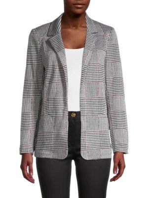 商品Love Ady|Oversized Houndstooth Open-Front Blazer,价格¥239,第1张图片