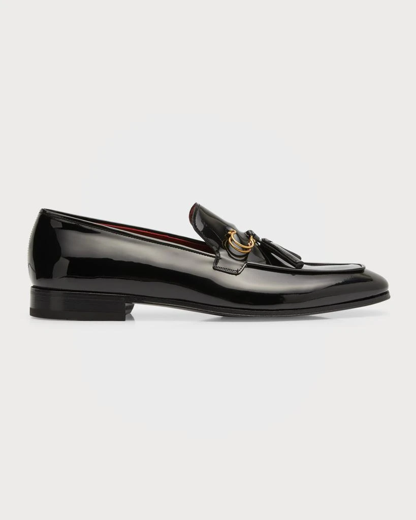 商品Salvatore Ferragamo|Men's Pin and Tassel Patent Leather Loafers,价格¥6305,第1张图片