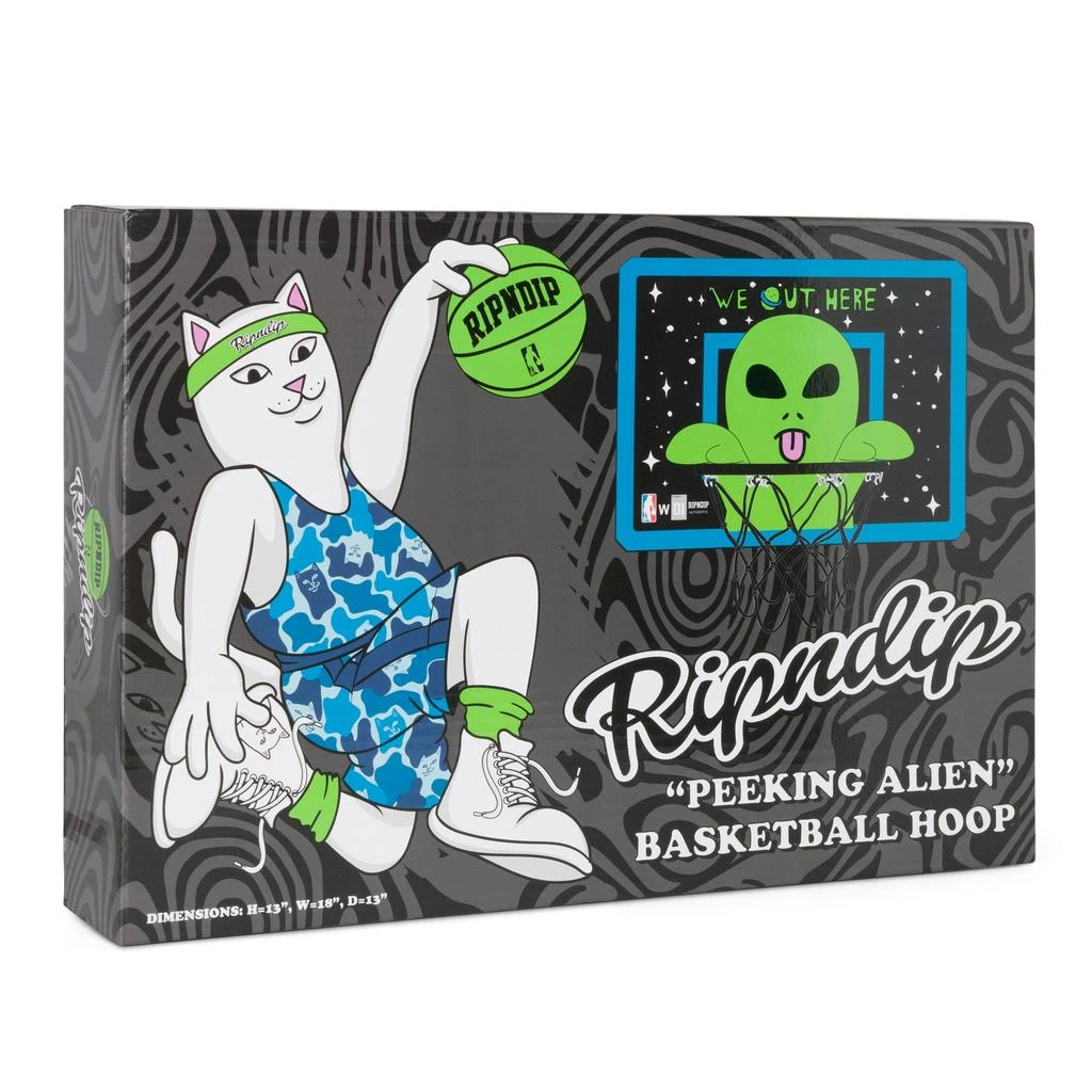 商品RIPNDIP|Peeking Alien Hanging Basketball Set (Black/Blue),价格¥456,第2张图片详细描述