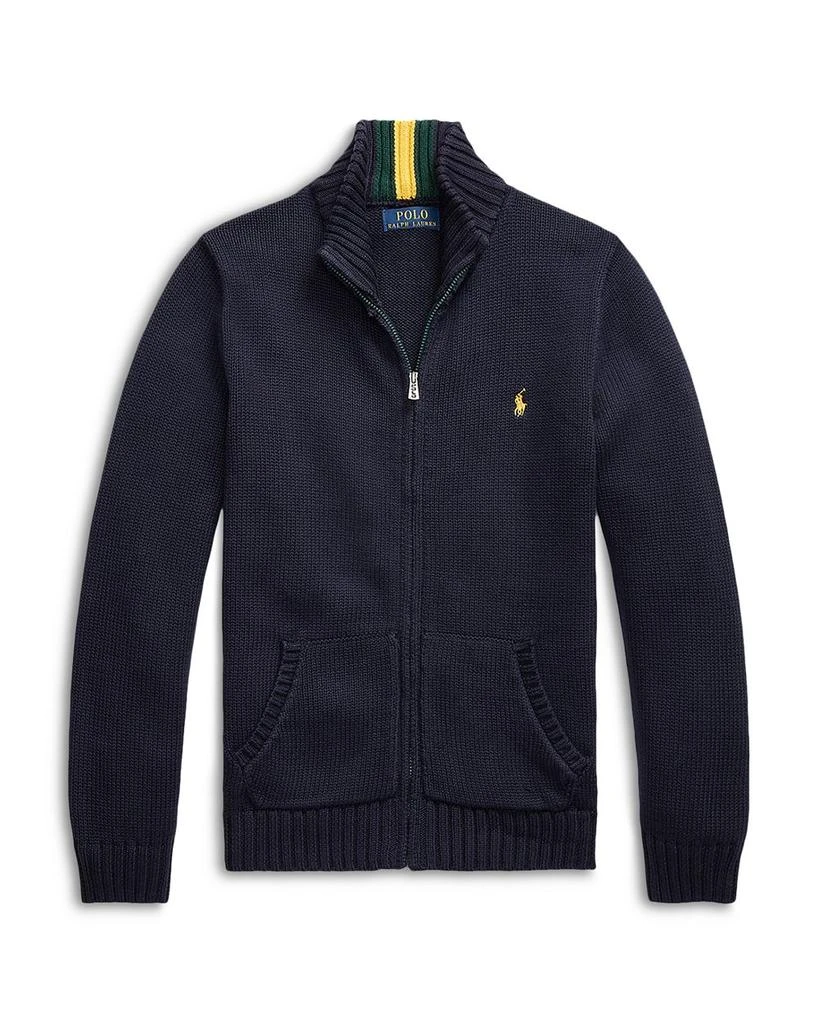 商品Ralph Lauren|Boys' Cotton Full Zip Sweater - Little Kid, Big Kid,价格¥340,第1张图片详细描述