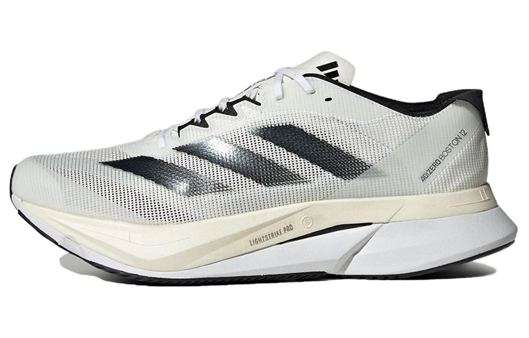 商品[国内直发] Adidas|adidas Adizero Boston 12 舒适百搭 网布耐磨 低帮跑步鞋 男女同款 白黑,价格¥736,第1张图片