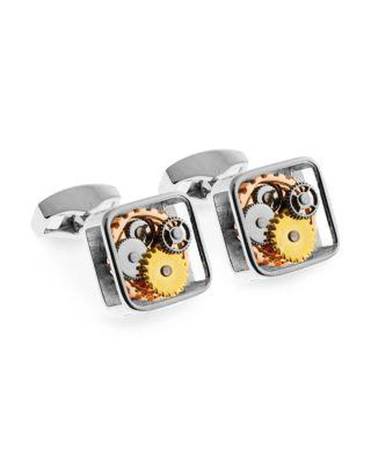 商品Tateossian|Rhodium Square Open Gear Cufflinks ,价格¥1684,第1张图片