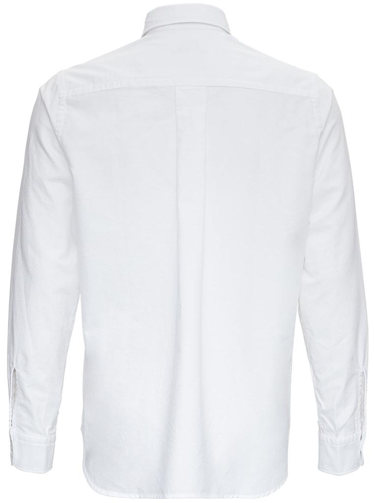 White Cotton Piquet Shirt with Button Down Collar and Tiger Embroidery商品第2张图片规格展示