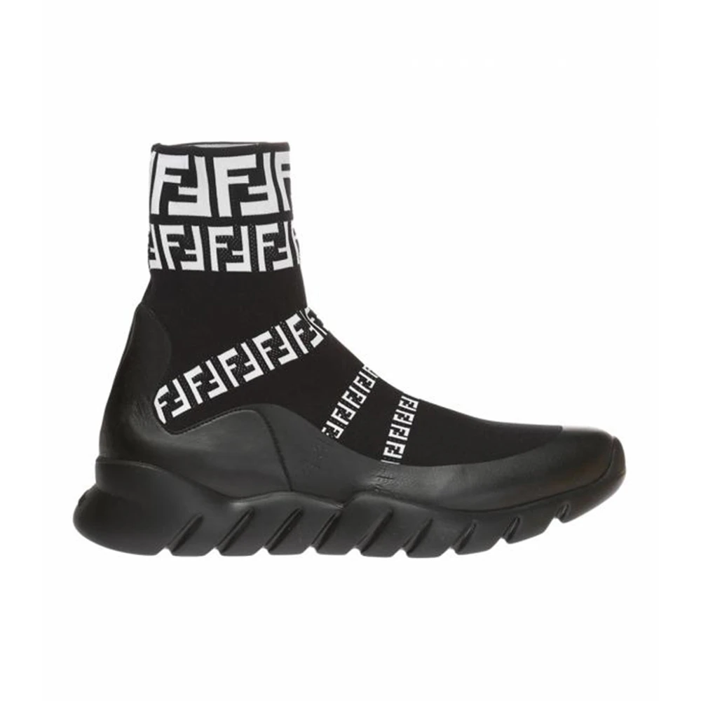 商品Fendi|FENDI 黑色男士运动鞋 7E1163-A3XH-F0Y68,价格¥3425,第1张图片