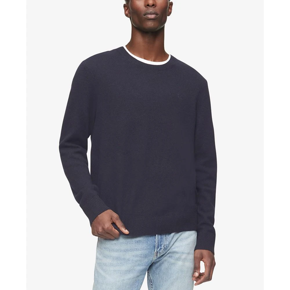 Calvin Klein Men's Solid Crewneck Merino Wool Sweater 1