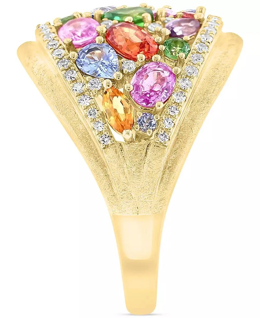 商品Effy|EFFY® Multi-Gemstone (3-1/6 ct. t.w.) & Diamond (1/4 ct. t.w.) Mixed Cut Cluster Ring in 14k Gold,价格¥11612,第4张图片详细描述