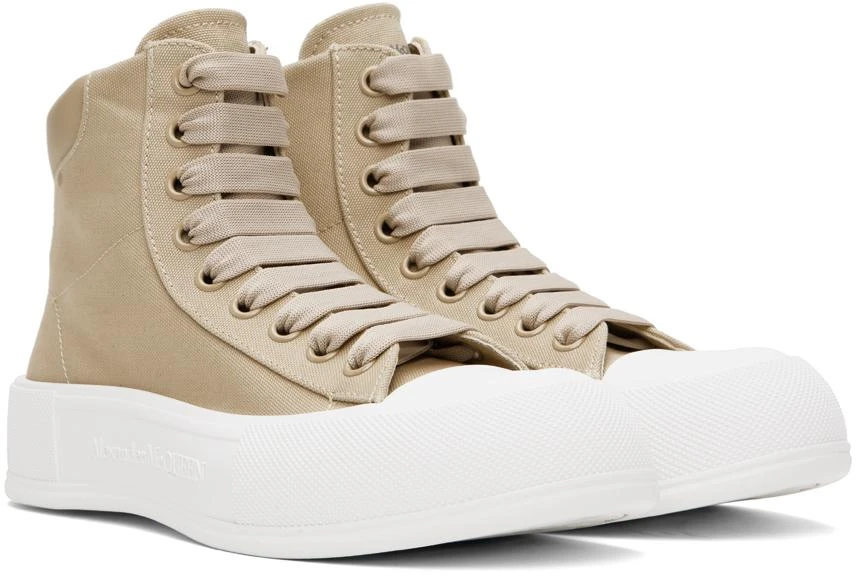 商品Alexander McQueen|Beige Deck Plimsoll Sneakers,价格¥1290,第4张图片详细描述