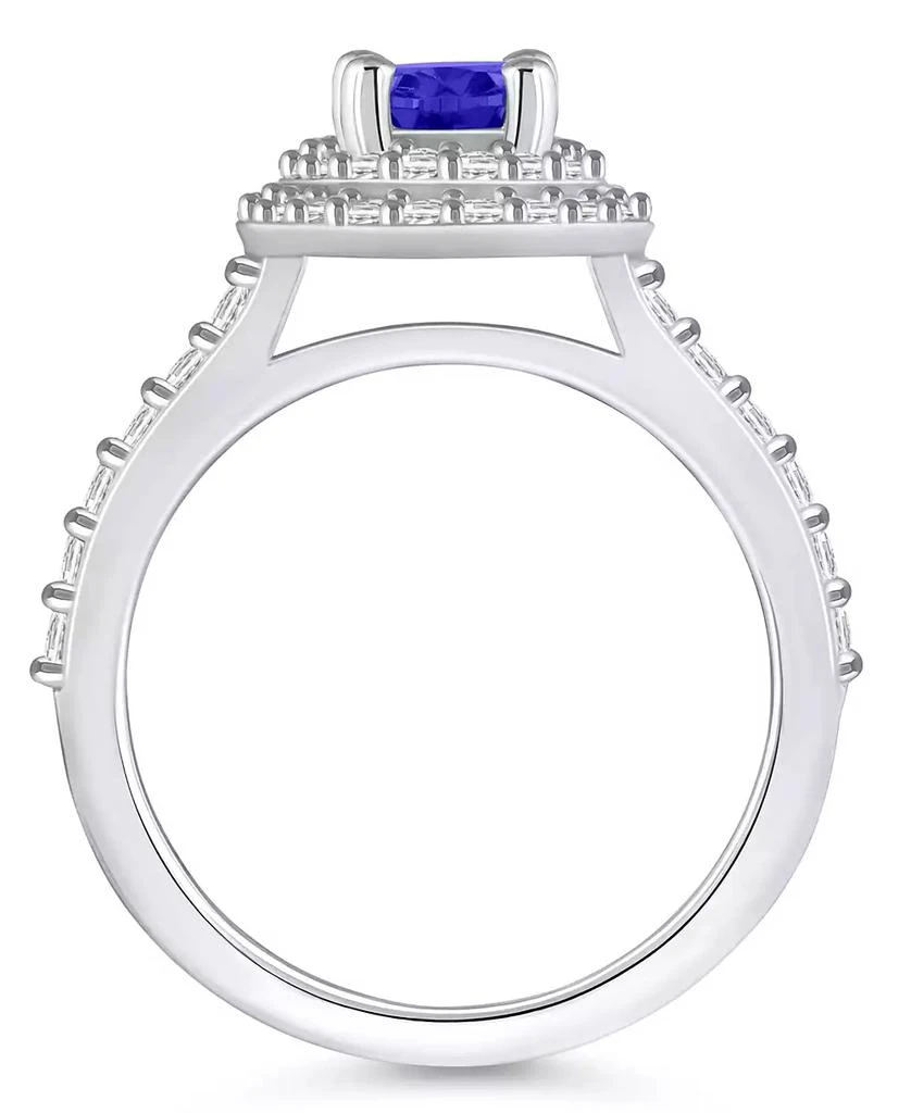 商品Macy's|Tanzanite (1-1/4 ct. t.w.) & Diamond (5/8 ct. t.w.) Oval Double Halo Ring in 14k Gold,价格¥16539,第3张图片详细描述