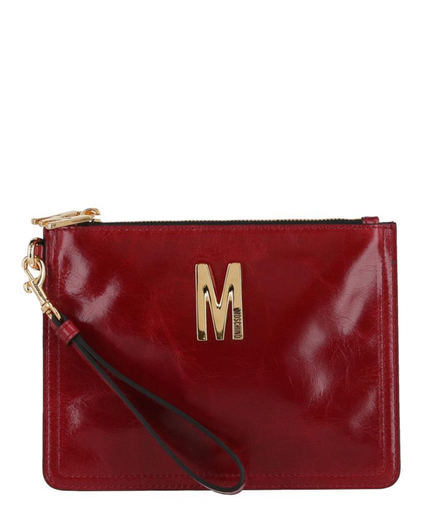商品Moschino|M-Plaque Logo Leather Clutch,价格¥2042,第1张图片