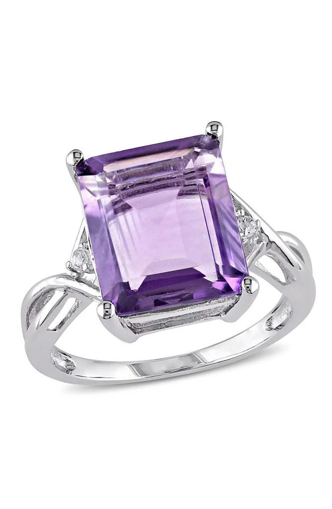 商品DELMAR|Emerald Cut Amethyst & White Topaz Ring,价格¥702,第1张图片