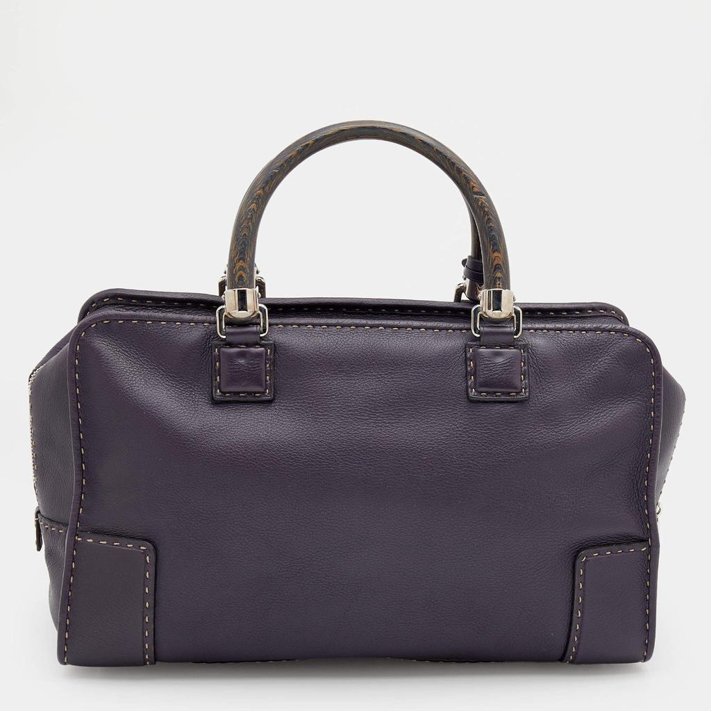 Loewe Purple Leather Wood Handle Amazona 36 Bag商品第4张图片规格展示
