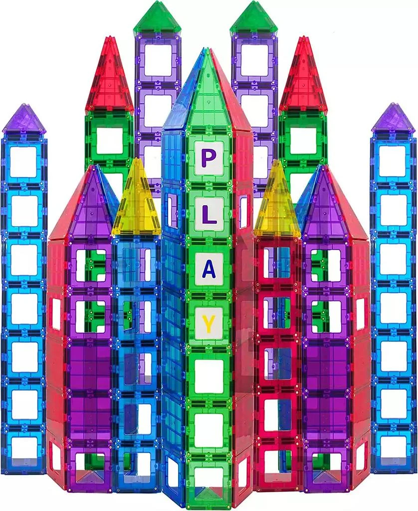 商品Play22|Magnetic Tiles Building Blocks 113 Pieces Set with Insert Alphabet Cards,价格¥616,第5张图片详细描述