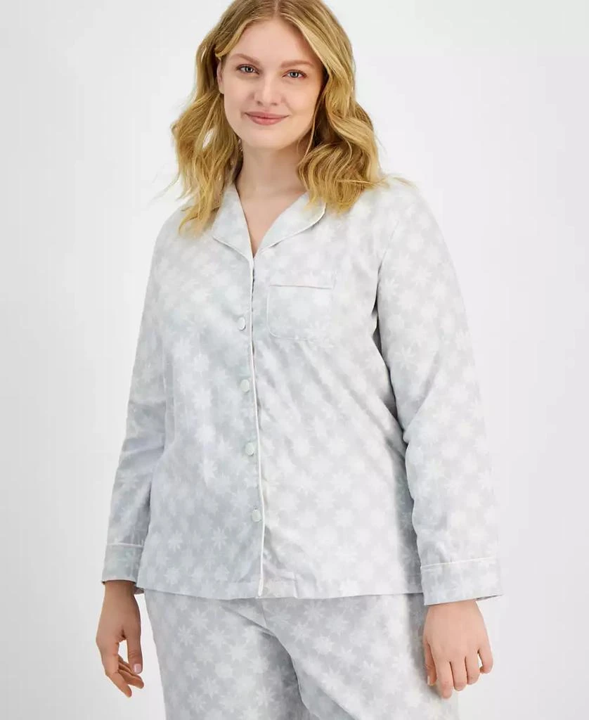 商品Charter Club|Plus Size Cotton Flannel Printed Pajama Set, Created for Macy's,价格¥247,第2张图片详细描述