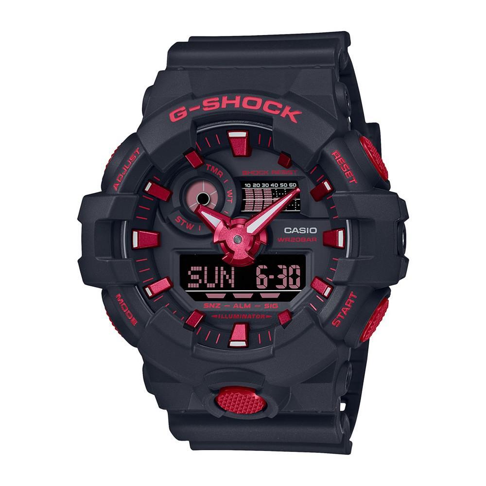 商品G-Shock|Men's Two Hand Quartz Black Resin Strap Ana-Digi Watch, 53.4mm, GA700BNR-1A,价格¥730,第1张图片