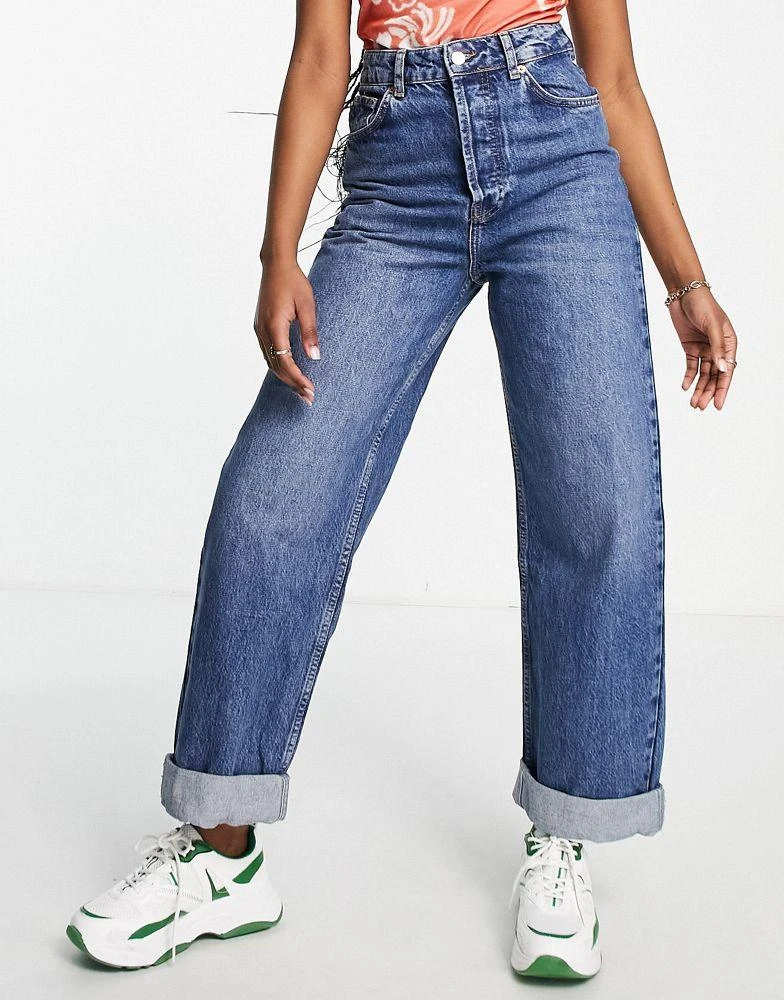 商品Topshop|Topshop One oversized Mom jean in mid blue,价格¥142,第1张图片