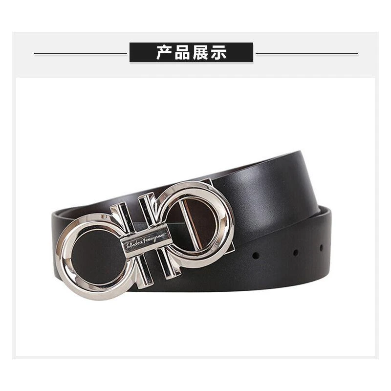 商品Salvatore Ferragamo|香港直邮Salvatore Ferragamo 菲拉格慕 男士黑色牛皮腰带 67 993,价格¥6021,第9张图片详细描述