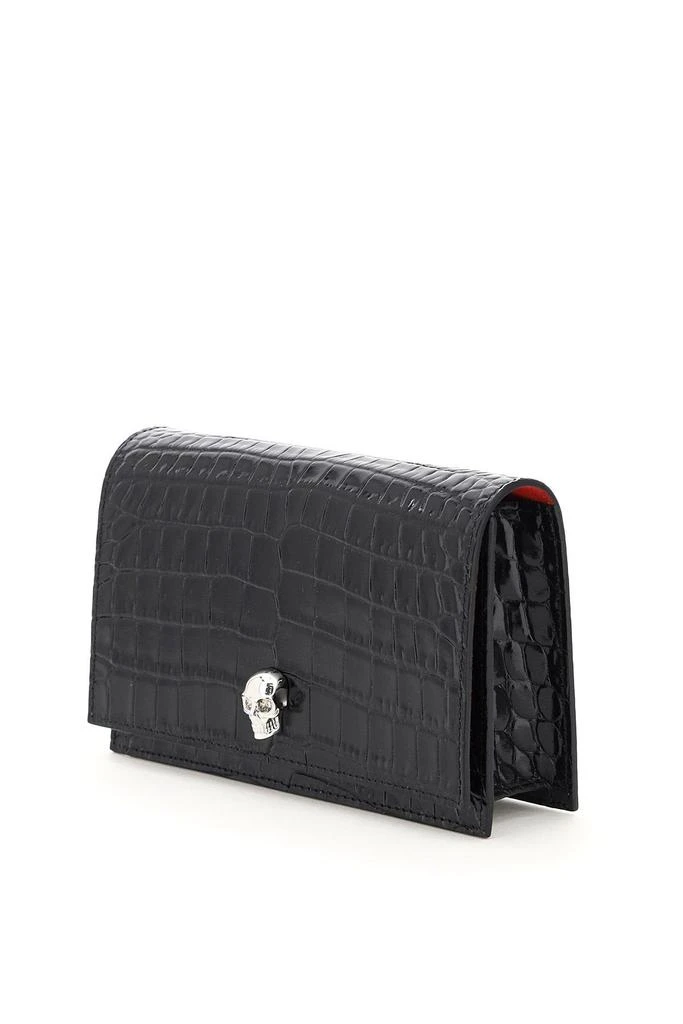 商品Alexander McQueen|CROCO-EMBOSSED LEATHER MINI BAG SKULL,价格¥3214,第3张图片详细描述