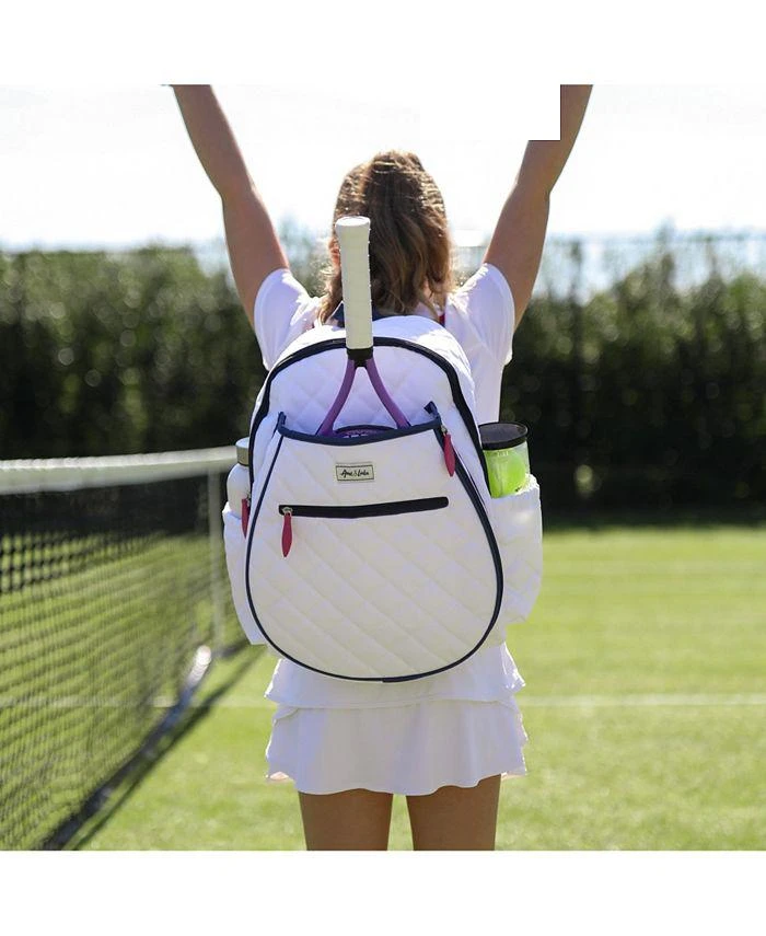 商品Ame & Lulu|Quilted White Navy Pink Jr. Love Tennis Backpack,价格¥733,第2张图片详细描述