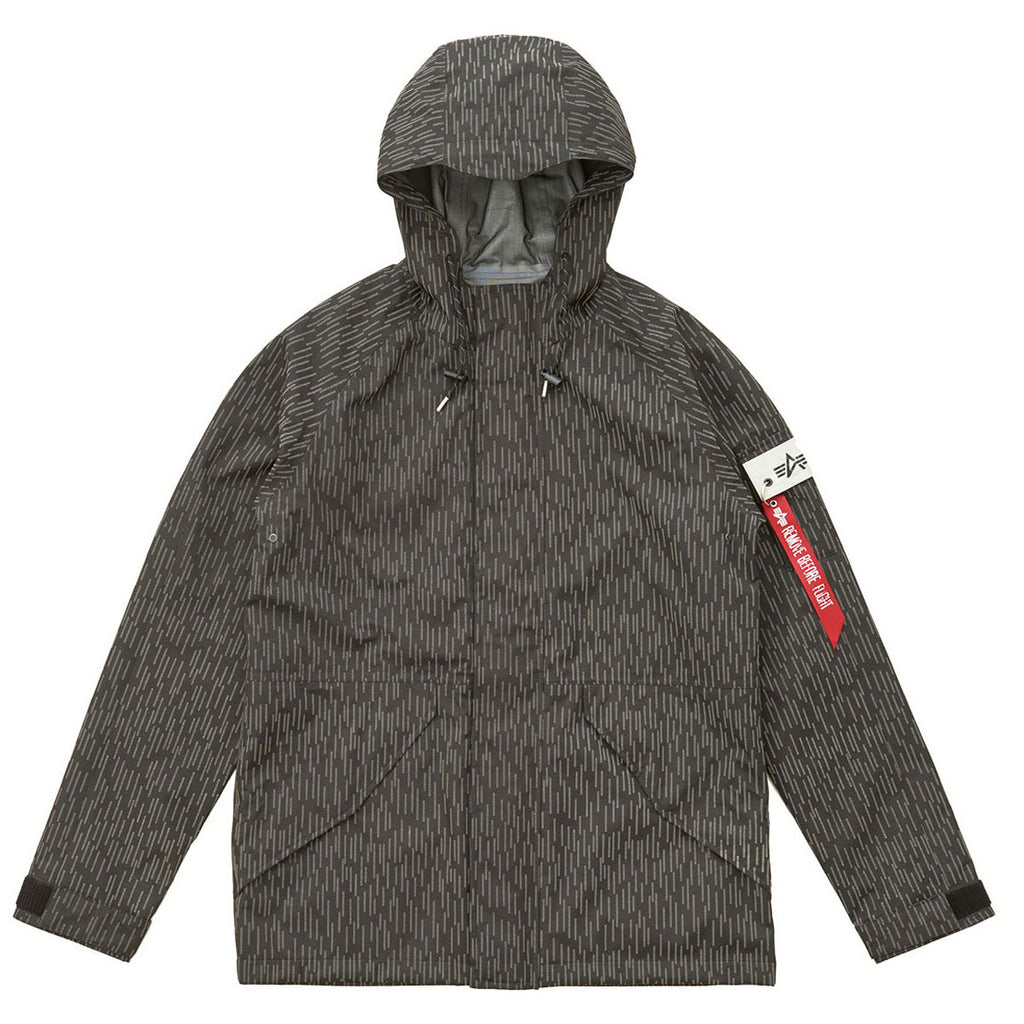 ALPHA INDUSTRIES 男士黑色尼龙雨滴夹克 MJE49000C1-983商品第1张图片规格展示