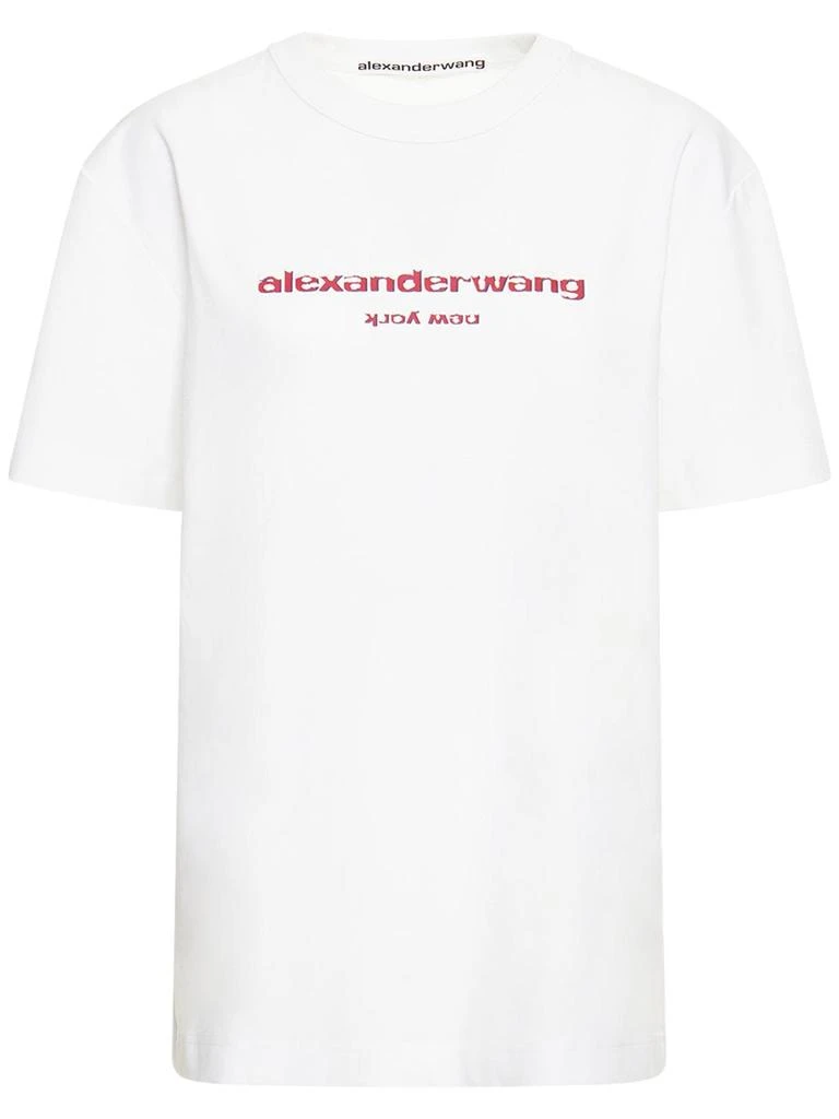商品Alexander Wang|Logo Printed Cotton Jersey T-shirt,价格¥1495,第1张图片