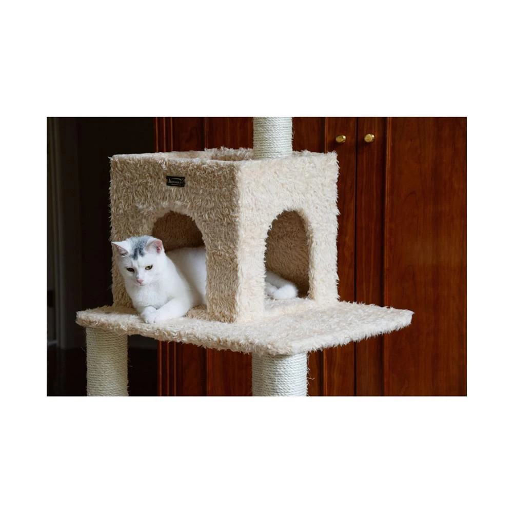 商品Armarkat|Real Wood Cat Tower, Ultra Thick Faux Fur Covered Cat Condo,价格¥1866,第4张图片详细描述
