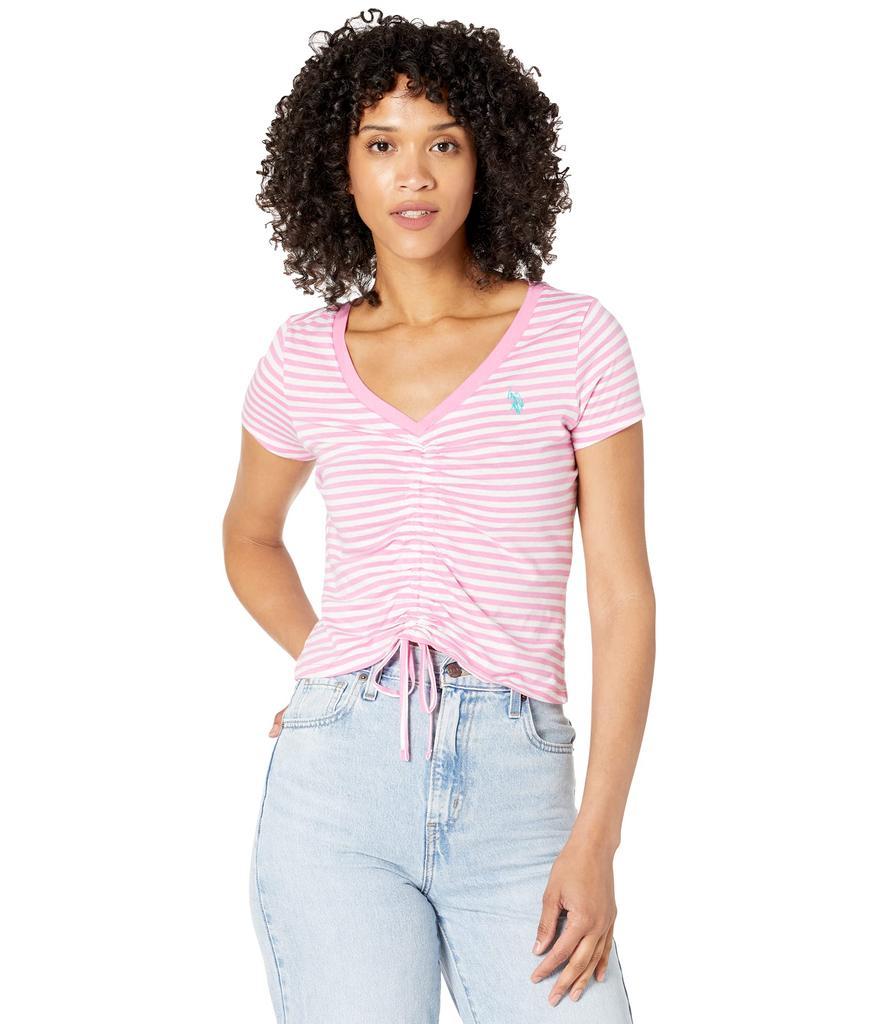 商品U.S. POLO ASSN.|Striped Shirred T-Shirt,价格¥90,第1张图片