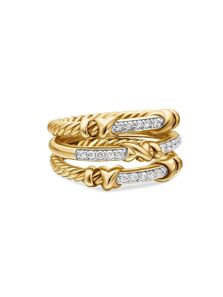商品David Yurman|Petite Helena Wrap Three Row Ring in 18K Yellow Gold,价格¥32546,第1张图片