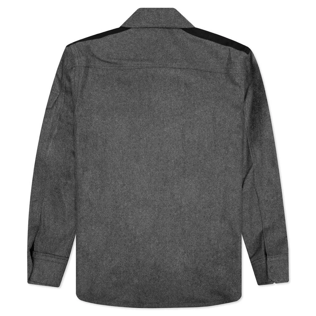 商品Helmut Lang|Wool Flannel Shirt - Grey Melange,价格¥3487,第2张图片详细描述