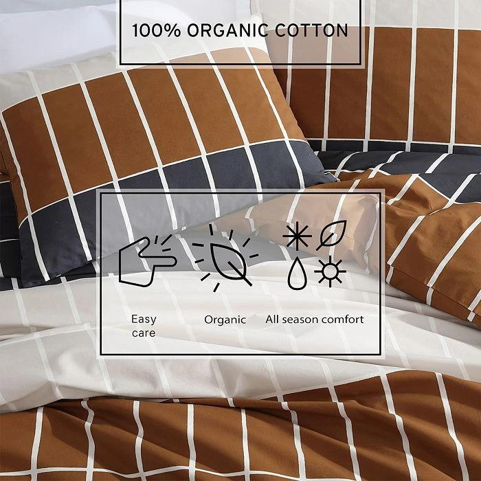 商品marimekko|Tiiliskivi Raita Cotton Duvet Cover Set, King,价格¥2766,第5张图片详细描述