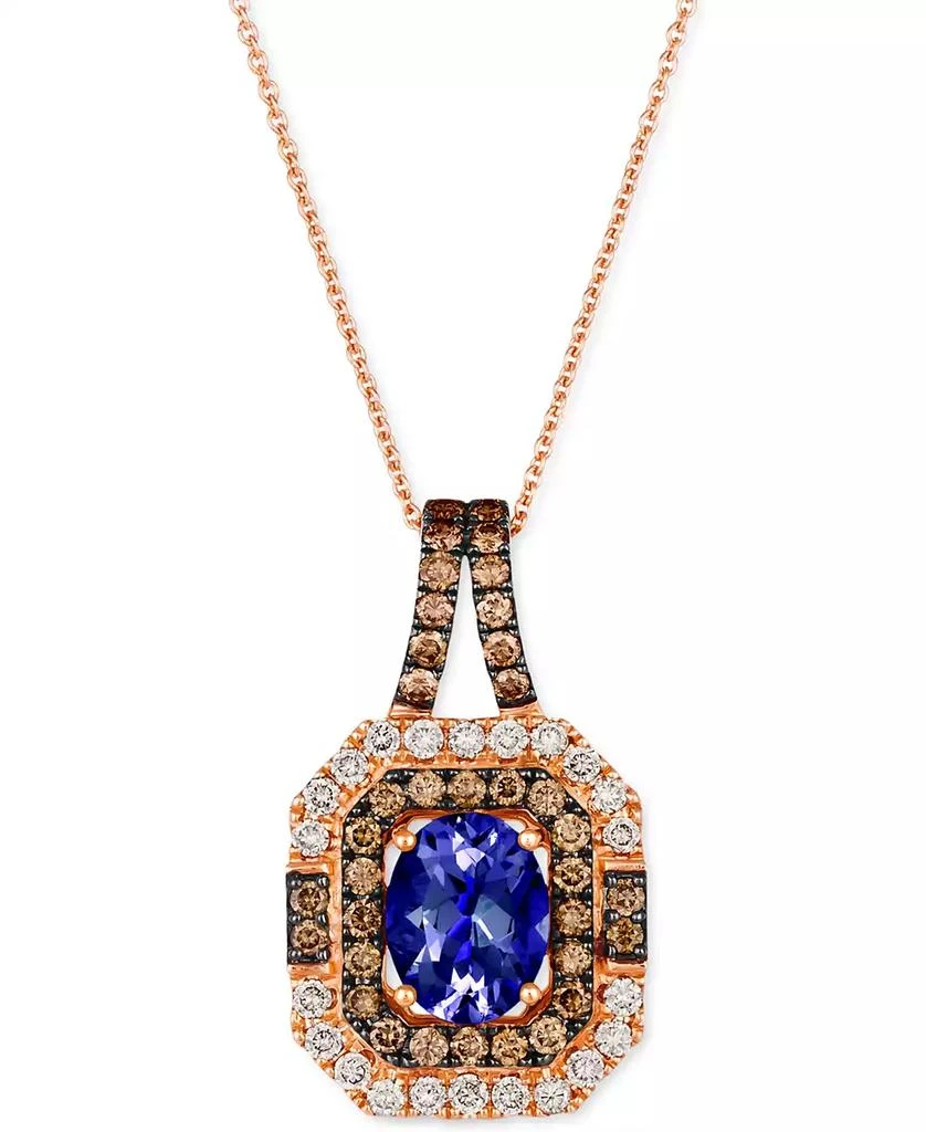 商品Le Vian|Blueberry Tanzanite (1-3/4 ct. t.w.) & Diamond (1-1/10 ct. t.w.) Pendant Necklace in 14k Rose Gold, 18" + 2" extender,价格¥17013,第1张图片