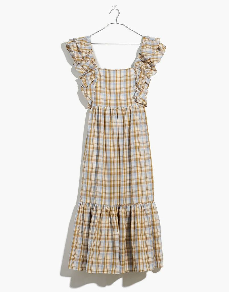 Ruffle-Sleeve Tiered Midi Dress in Plaid 商品