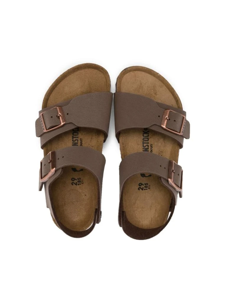 商品Birkenstock|new York Brown Sandals With Double Buckles In Faux Leather Boy,价格¥852,第3张图片详细描述