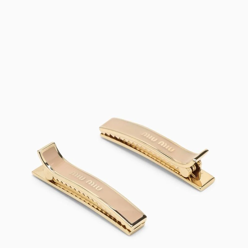 商品Miu Miu|Set of gold/cypress hair clips,价格¥2795,第3张图片详细描述