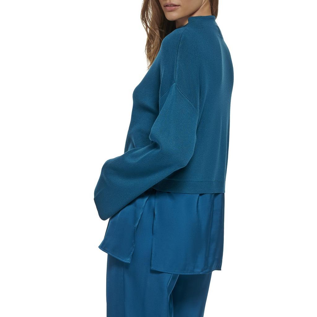 商品Calvin Klein|Long Sleeve Mock Neck with Overlay,价格¥424,第4张图片详细描述