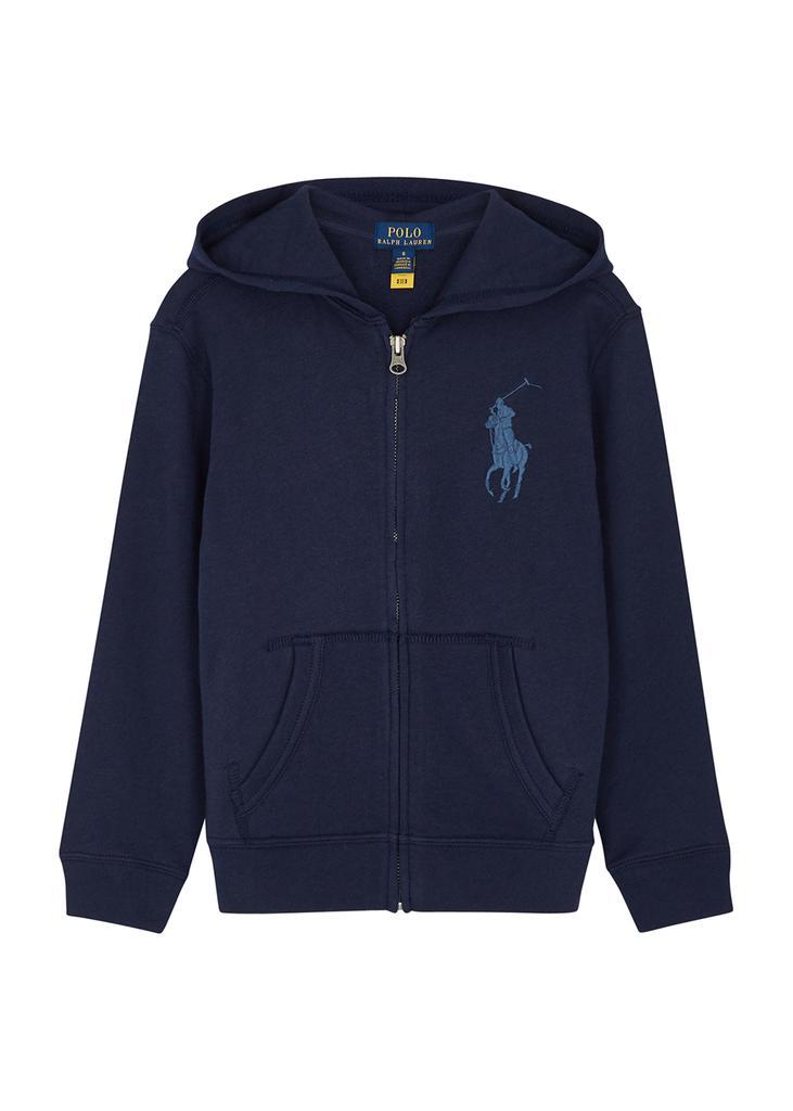 商品Ralph Lauren|KIDS Navy hooded cotton sweatshirt (1.5-6 years),价格¥733,第1张图片
