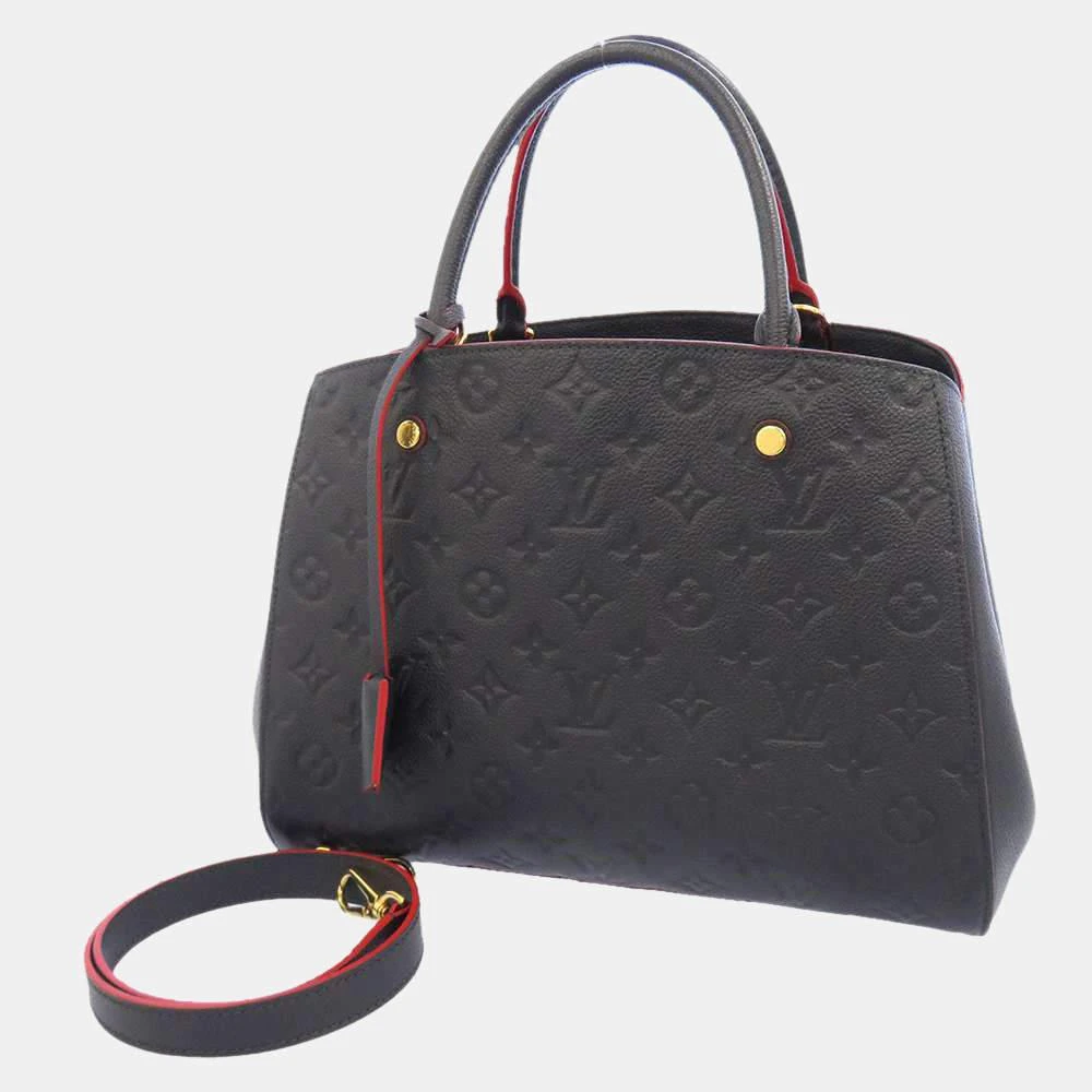 商品[二手商品] Louis Vuitton|Louis Vuitton Blue/Red Monogram Empreinte Leather Montaigne MM Tote Bag ,价格¥18513,第1张图片