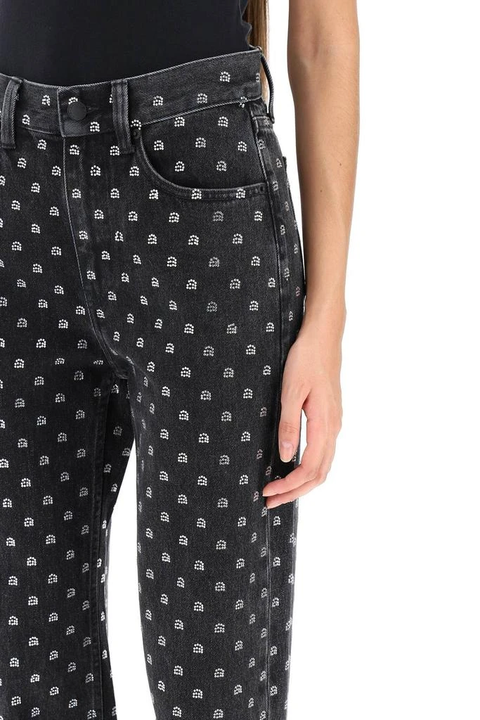 商品Alexander Wang|CRYSTAL LOGO STRAIGHT JEANS,价格¥5509,第5张图片详细描述