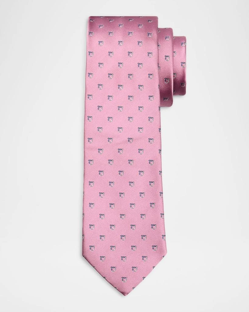商品Salvatore Ferragamo|Men's Bicolor Gancini Jacquard Silk Tie,价格¥1684,第1张图片