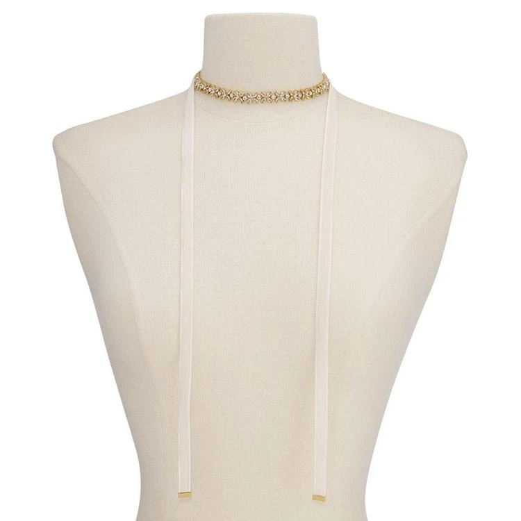 商品Kate Spade|Gold-Tone Crystal Cluster Ribbon Choker Necklace,价格¥851,第2张图片详细描述