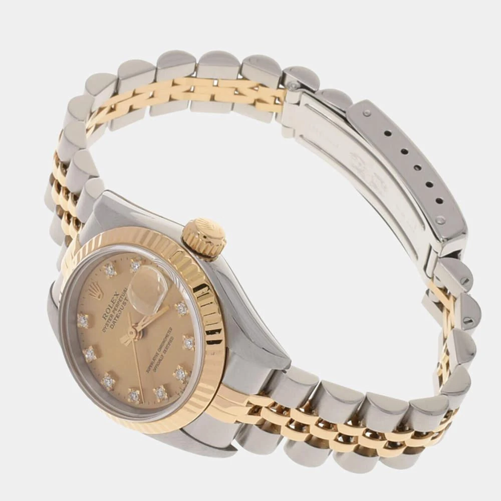 商品[二手商品] Rolex|Rolex Champagne Diamonds 18K Yellow Gold And Stainless Steel Datejust 69173 Women's Wristwatch 26 mm,价格¥38456,第3张图片详细描述