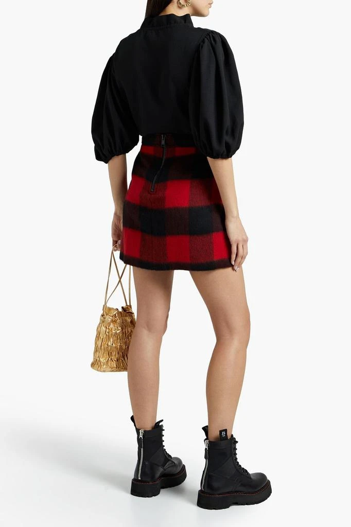商品Ganni|Checked wool-blend felt mini skirt,价格¥732,第1张图片