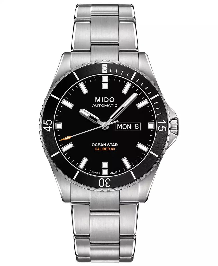 商品MIDO|Men's Swiss Automatic Ocean Star Captain V Stainless Steel Bracelet Watch 42.5mm,价格¥7472,第1张图片