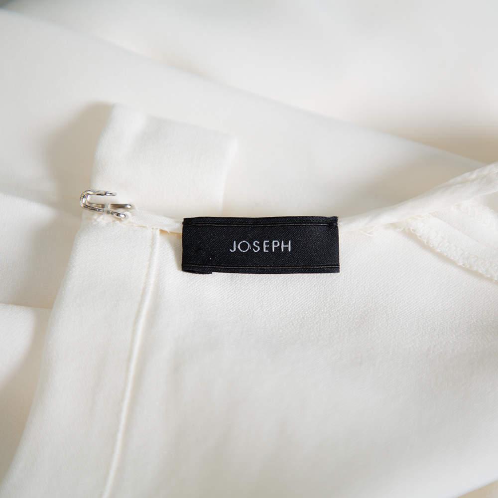 Joseph Cream Crepe Metal Neck Detail Short Sleeve Top M商品第8张图片规格展示