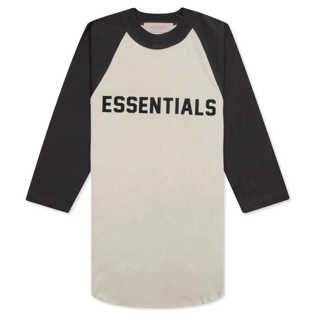 商品Essentials|Fear of God Essentials Kid's 3/4 Sleeve Baseball Tee - Wheat,价格¥206,第1张图片